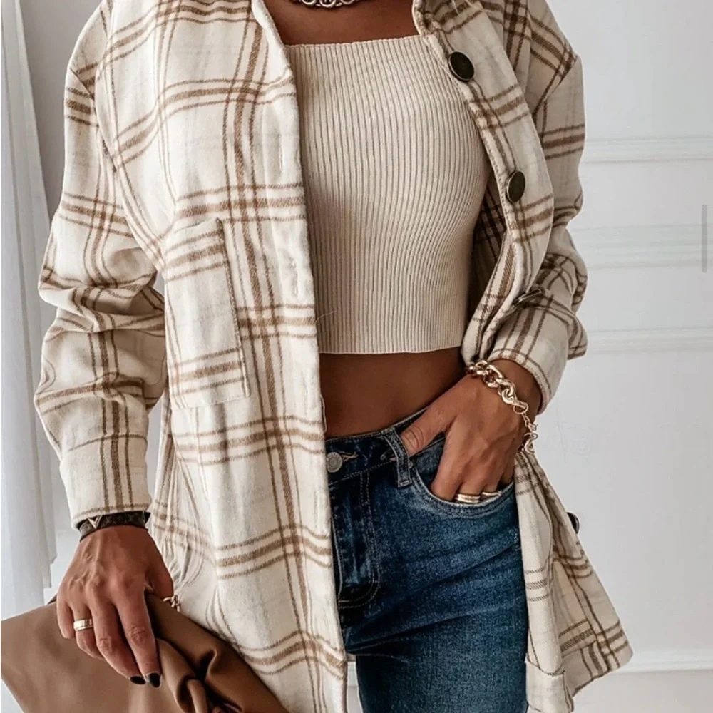 Plaid Button-Up Jacket - Picture 9 of 9